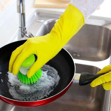Multipurpose Natural Rubber Safety Gloves – Durable Hand Protection for Cleaning, Dishwashing, Gardening & Household Use