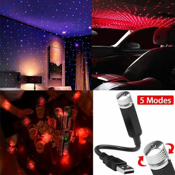 USB Star Light Projector – Disco Night Lamp for Car & Bedroom, Romantic Mood & Atmosphere Light