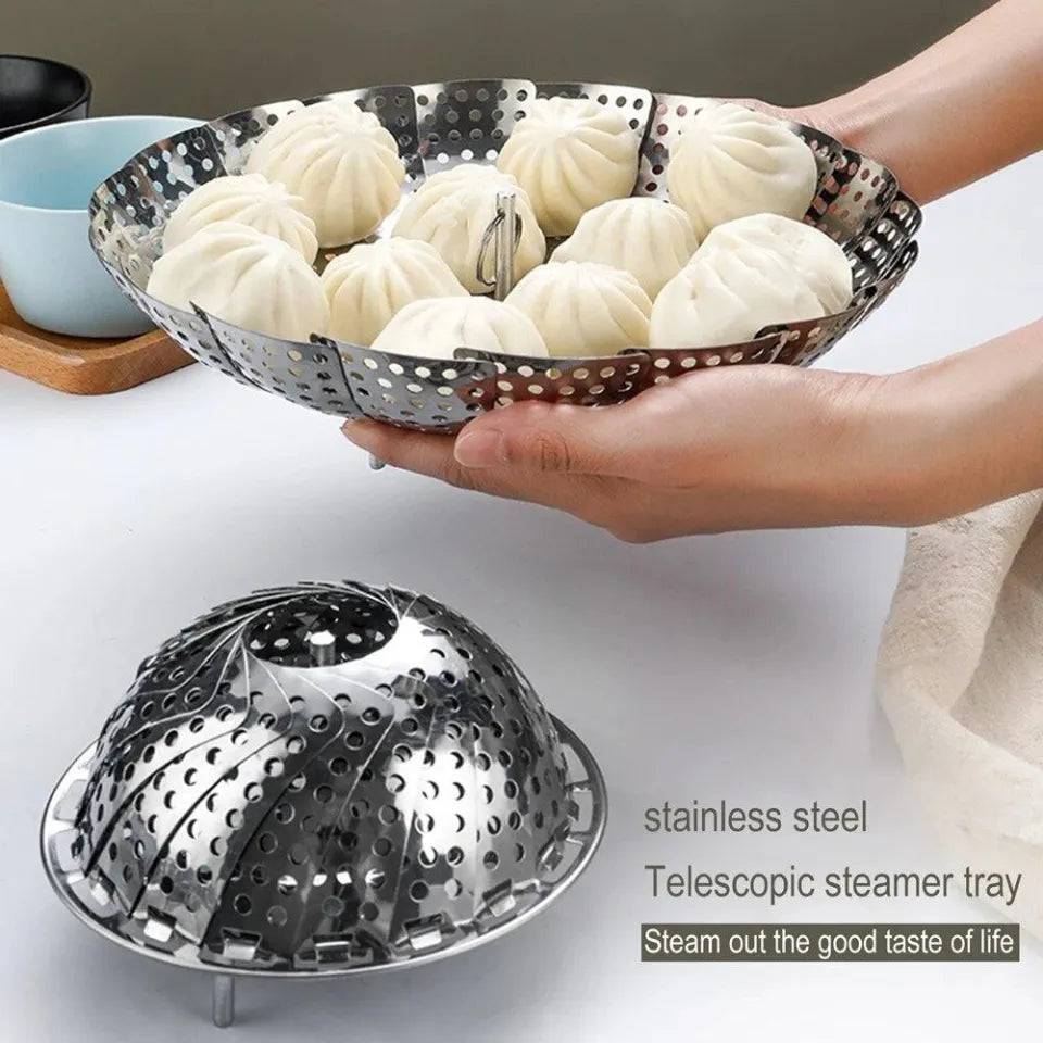 Stainless Steel Steamer Rack | Steamer Stand & Pot Insert | Multi-Purpose Steaming Tray for Kitchen Cooking