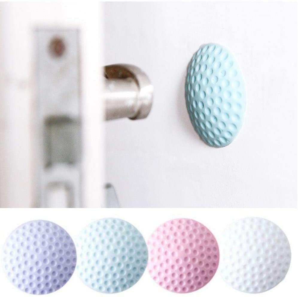 Pack of 2 Self Adhesive Rubber Door Buffer | Wall Protector & Door Handle Stopper | Anti-Collision Door Knob Bumper (Random Colors)