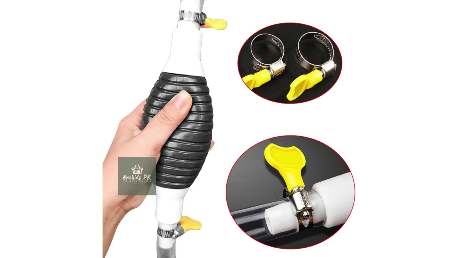 High Flow Manual Hand Fuel Pump – Multi-Purpose Petrol, Oil & Water Siphon Liquid Transfer Pump