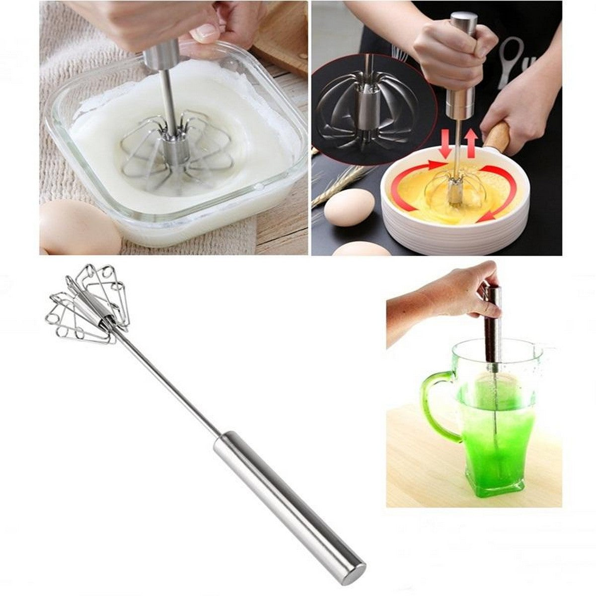 Stainless Steel Dough Whisk Mixer – Bread & Flour Mixing Tool for Baking