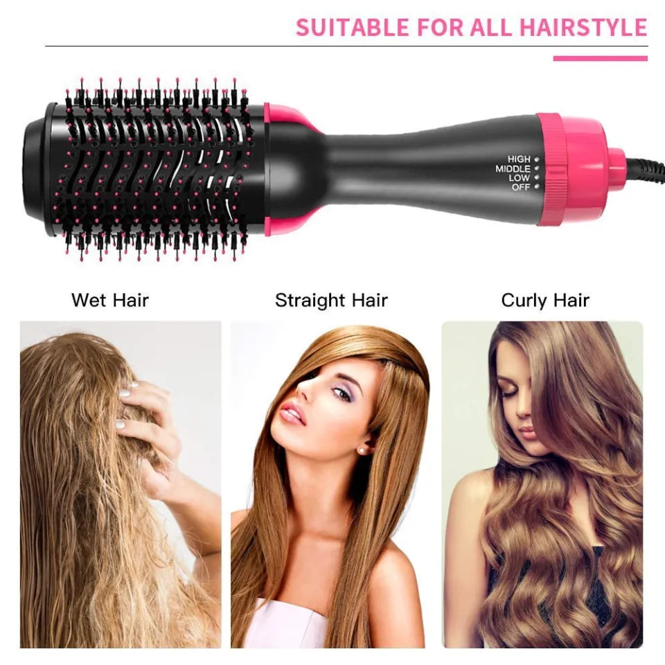 One-Step Hair Dryer & Volumizer Hot Air Brush – 3 Modes, Frizz-Free Styler, Dry & Wet Dual Use (US Plug)