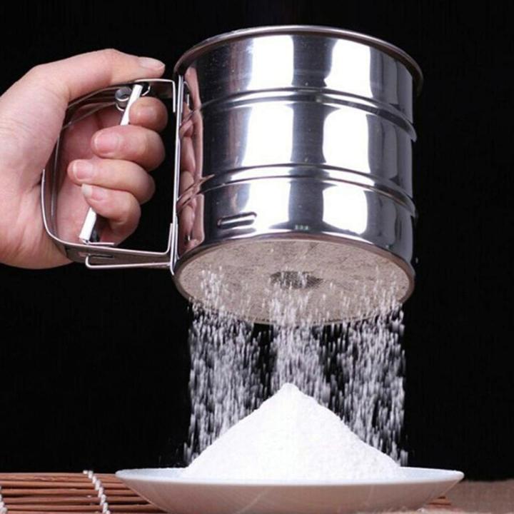 Stainless Steel Flour Sifter – Handheld Powder & Sugar Strainer Kitchen Tool