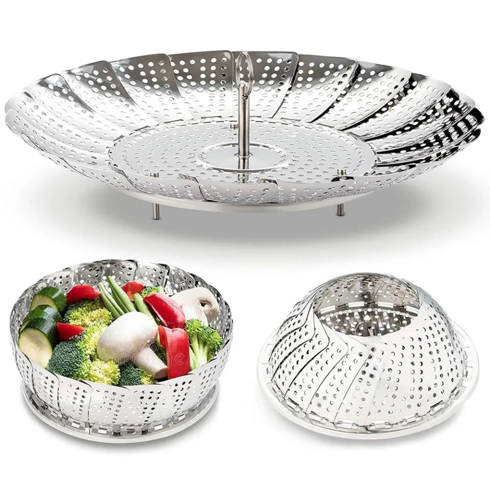 Stainless Steel Steamer Rack | Steamer Stand & Pot Insert | Multi-Purpose Steaming Tray for Kitchen Cooking
