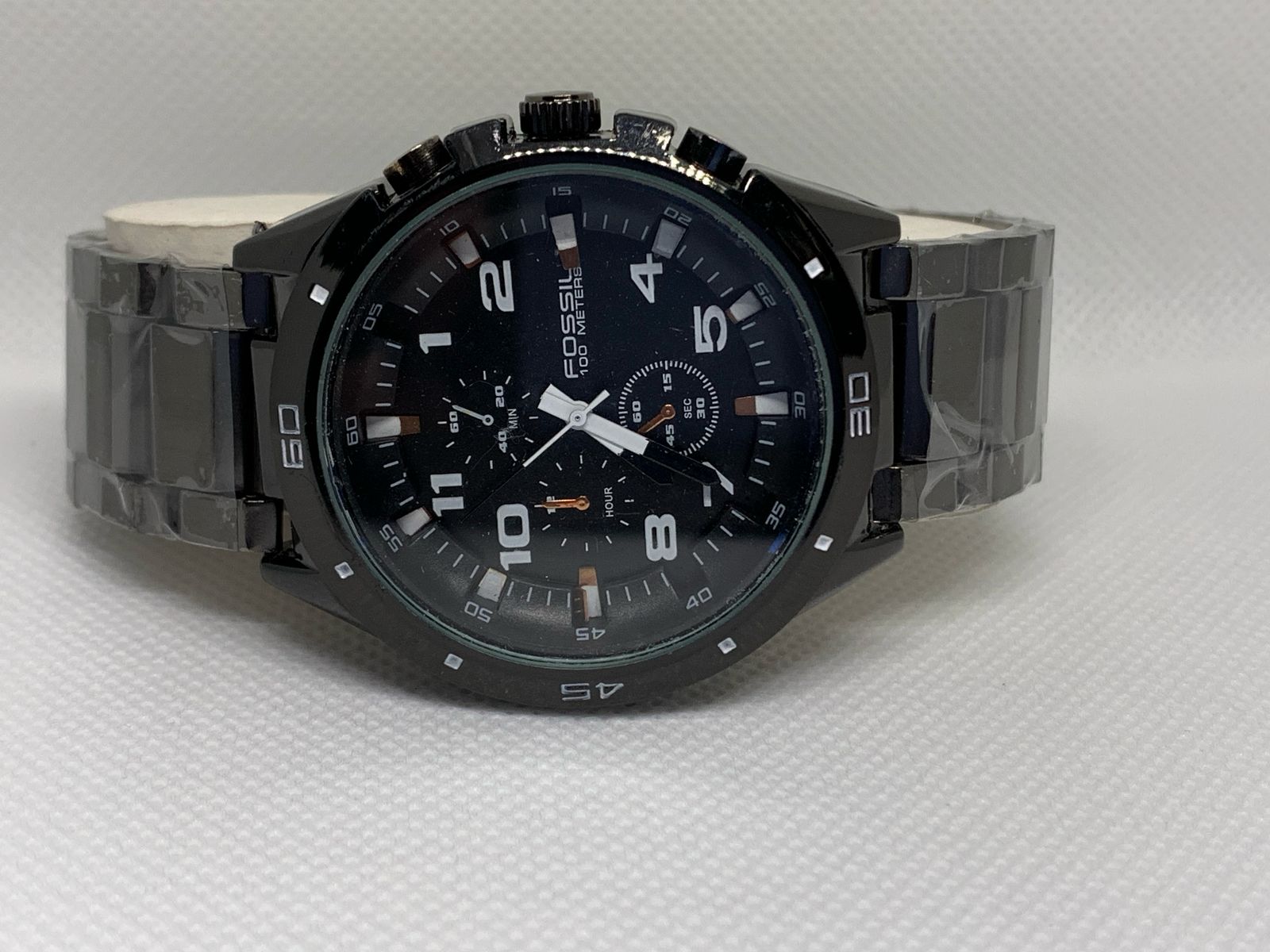 FOSSIL Stainless 100 Meters Black Chain Sports Watch for Men