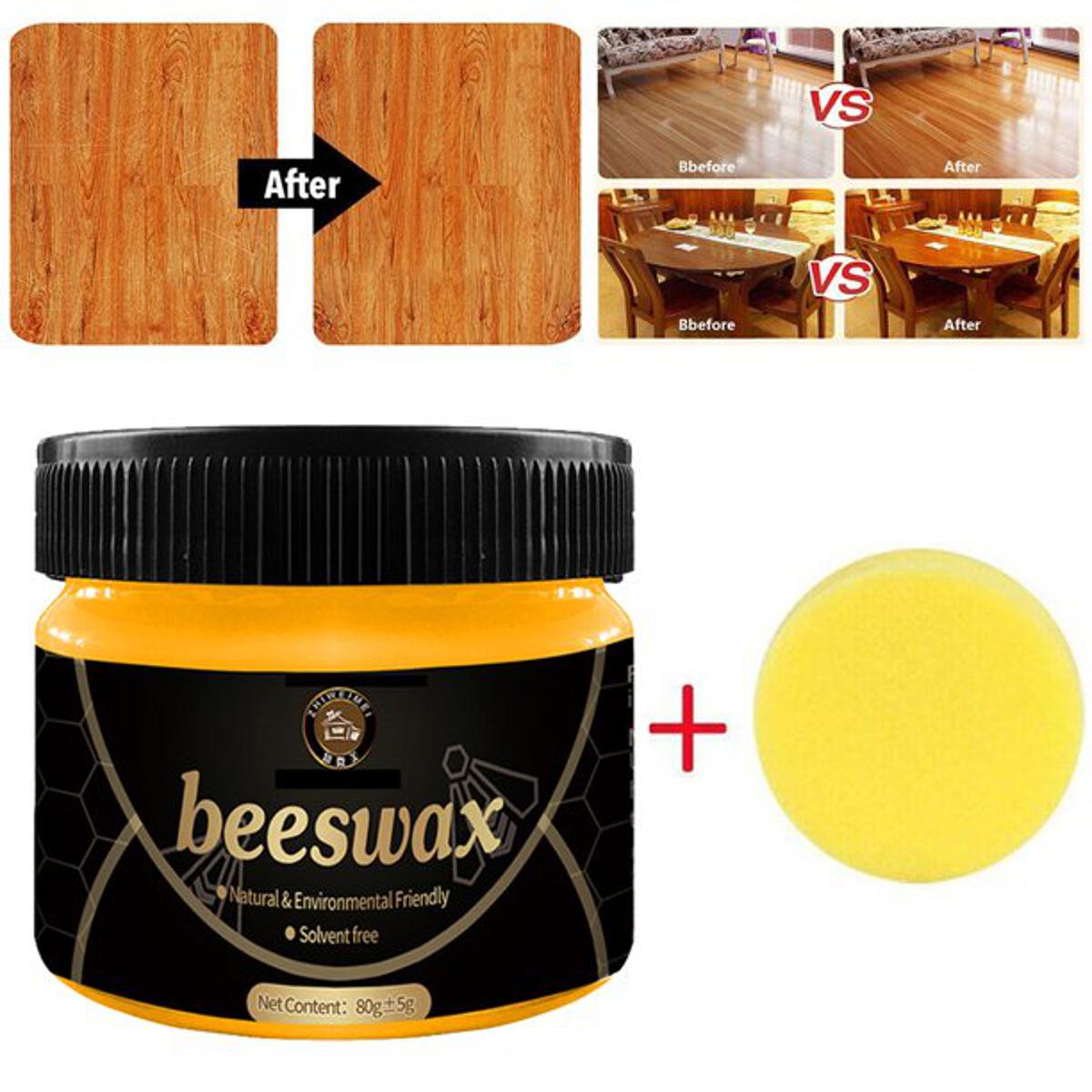 Beeswax Furniture Polish – Natural Wood Seasoning Wax & Traditional Cleaner for Furniture Care (85g)
