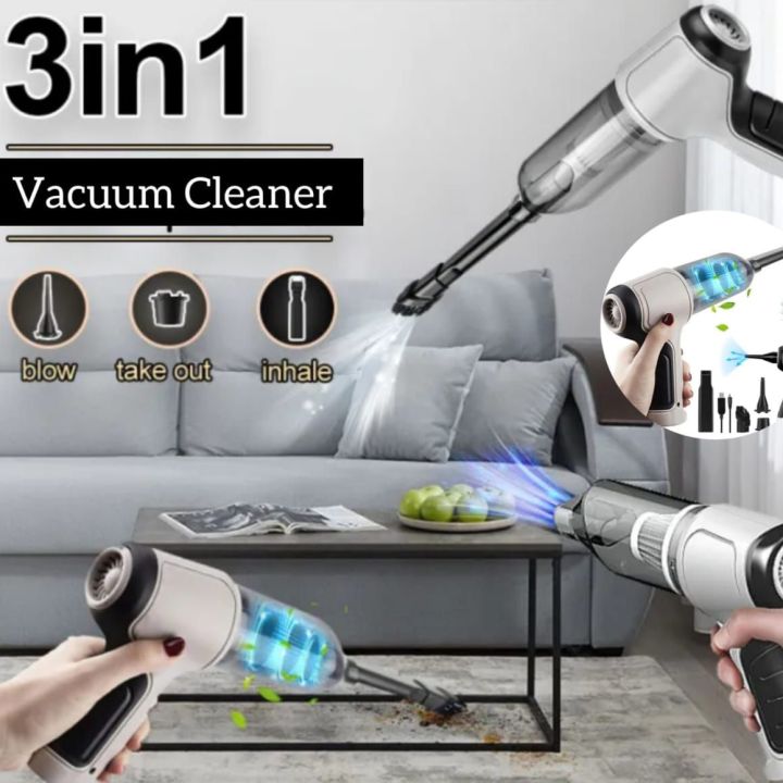 3 in 1 Rechargeable Wireless Vacuum Cleaner | Portable Handheld Vacuum for Car, Home, Sofa, Carpet & Office Cleaning