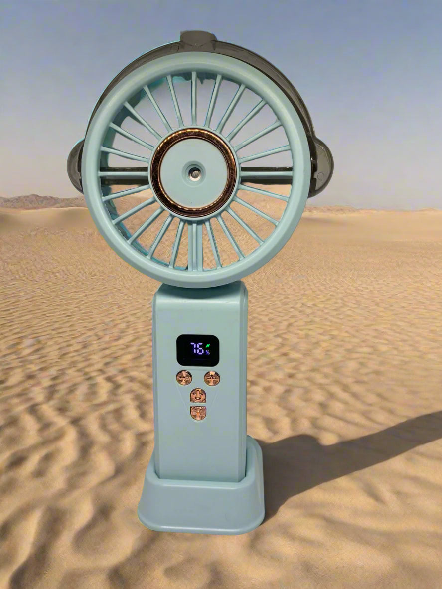 Spray Folding USB Chargeable Fan with LED Power Display