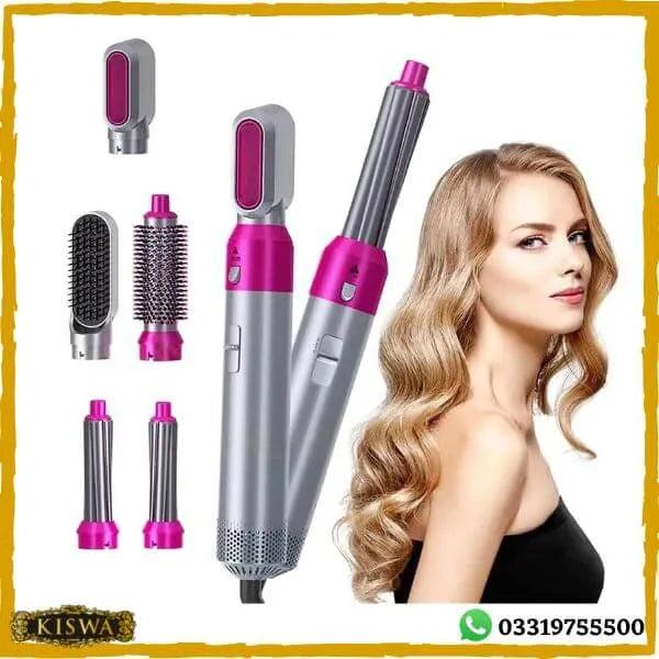 5 in 1 Hair Styler, 2025 New Updated Air Styler with Hot Air Brush, Air Curler, Hair Dryer, Straighteners,Wrapper (Purple Light)