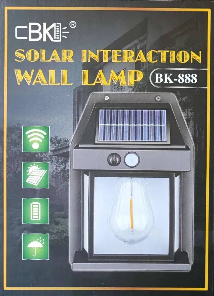 Mini Waterproof Solar Interaction Wall Lamp With Motion Sensor Security Light, Featuring 3 Lighting Levels
