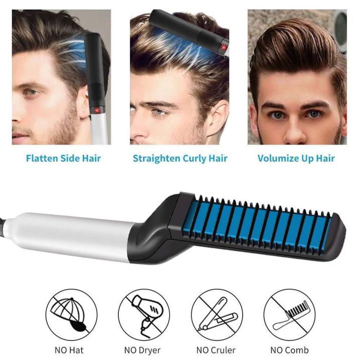 Men’s Ionic Beard Straightener | Electric Hot Comb Hair Styling Tool for Quick Beard & Hair Grooming
