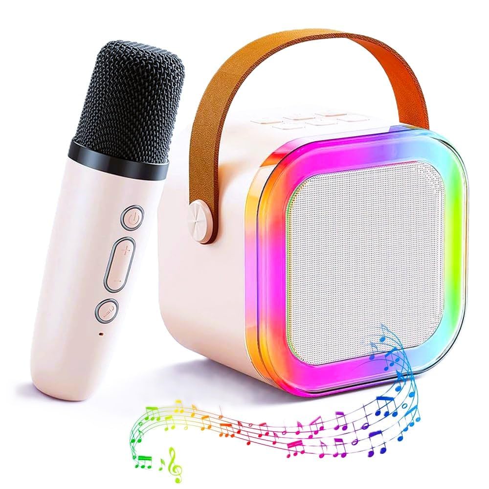 "K12 Bluetooth Wireless Speaker with Mic – RGB Lights, Powerful Sound, Multi-Compatibility Modes