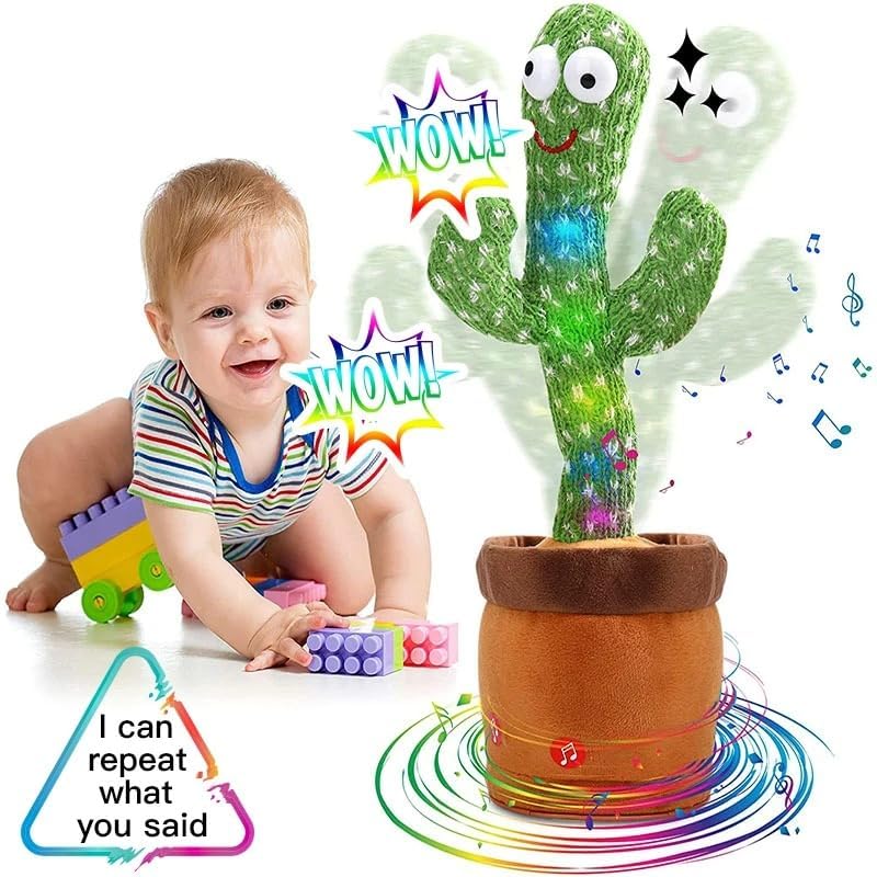 Dancing Cactus Toy | Talking & Recording | Rechargeable with LED Lights | High Quality Fun Toy for Kids