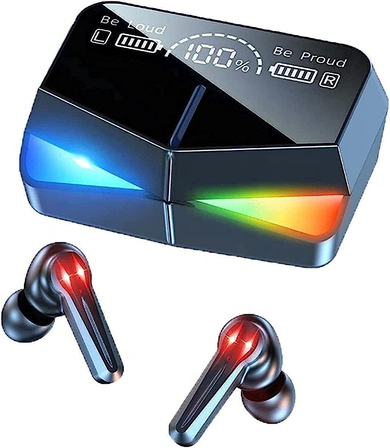 M28 True Wireless Earbuds | Smart LED Display Charging Case | Mic Included