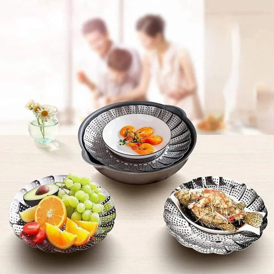 Stainless Steel Steamer Rack | Steamer Stand & Pot Insert | Multi-Purpose Steaming Tray for Kitchen Cooking