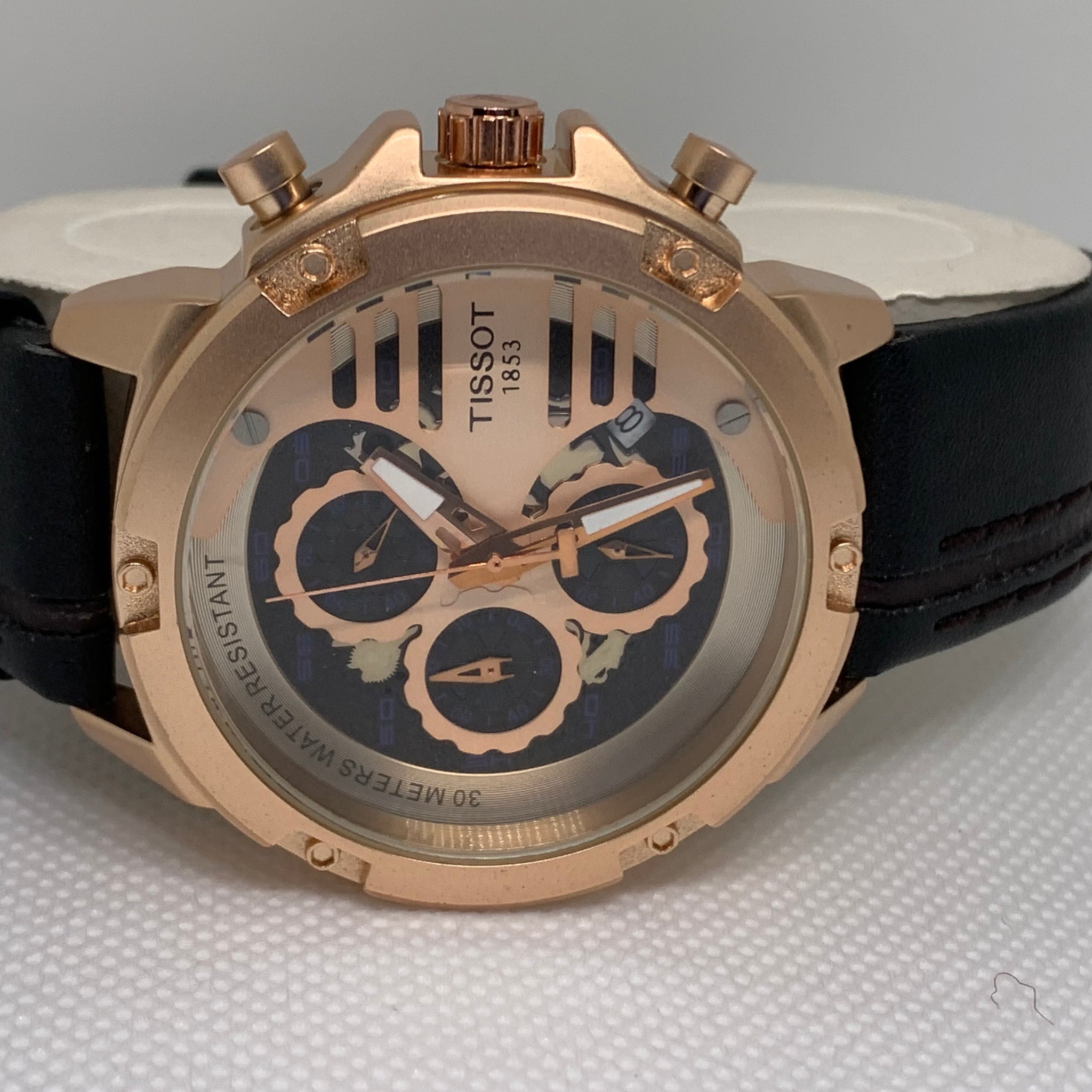 Tissot 1853 Saphire Crystal Stainless Steel Water Resistant Stylish Men's Belt Wrist Watch with Functional Date & Stop Watch