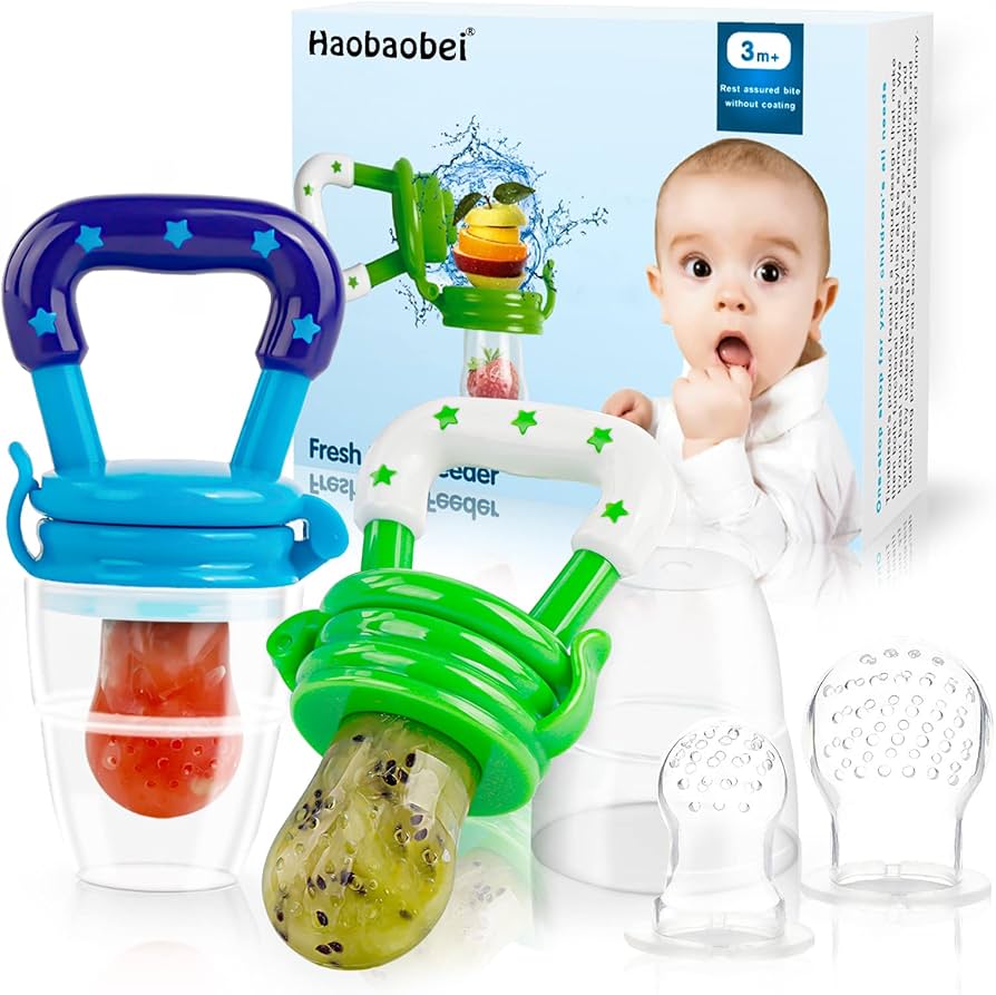 Baby Fruit Feeder Pacifier | Fresh Food Feeder, Infant Teething Toy with Silicone Pouch for Toddlers & Kids