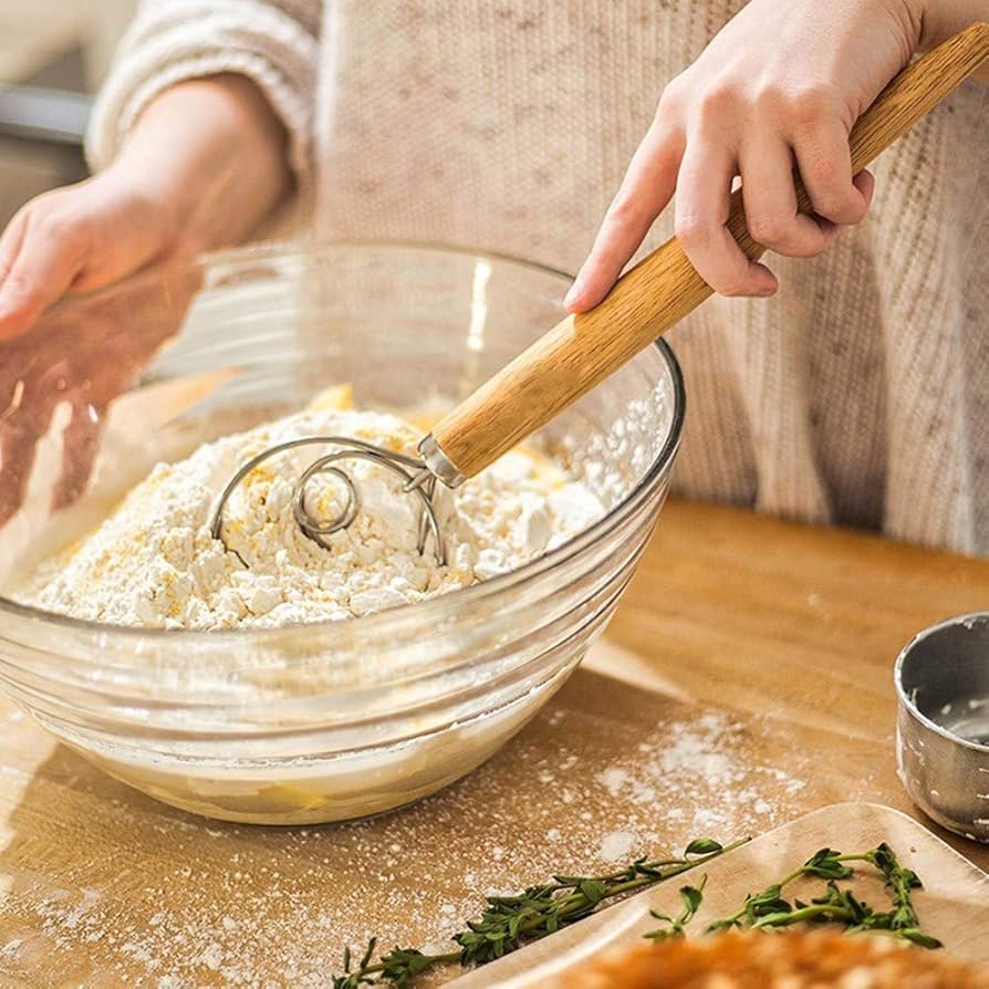 Stainless Steel Dough Whisk Mixer – Bread & Flour Mixing Tool for Baking