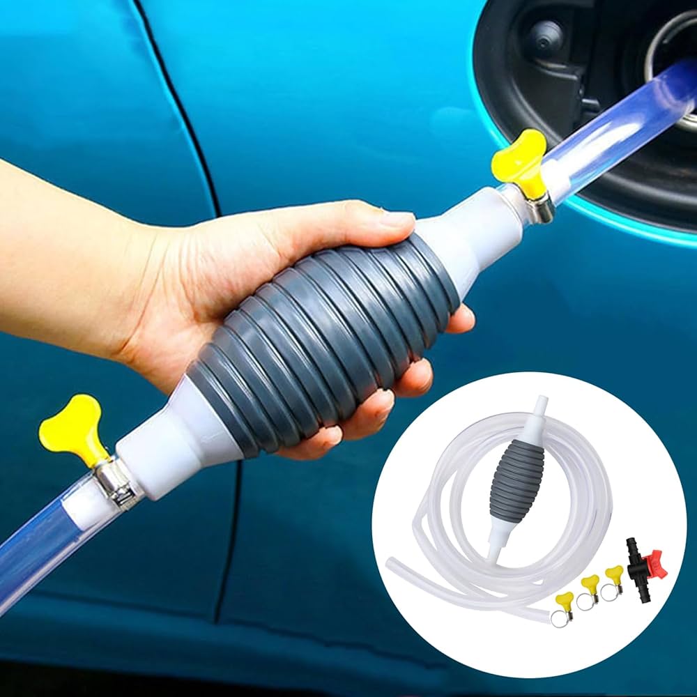 High Flow Manual Hand Fuel Pump – Multi-Purpose Petrol, Oil & Water Siphon Liquid Transfer Pump