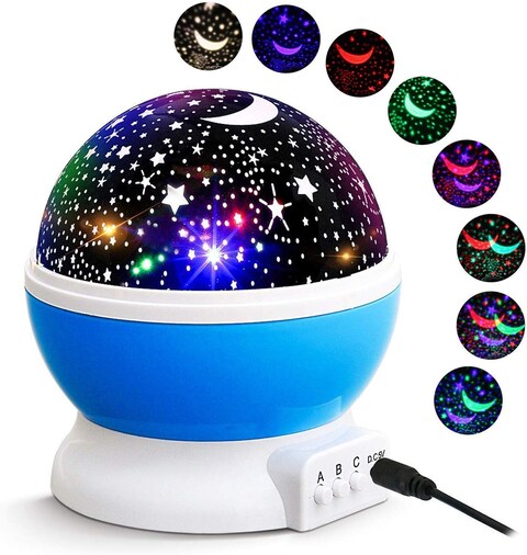 ⭐ StarMaster Rotating Star Sky LED Projector Lamp – USB/Battery Night Light for Kids Room Decor