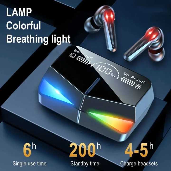 M28 True Wireless Earbuds | Smart LED Display Charging Case | Mic Included