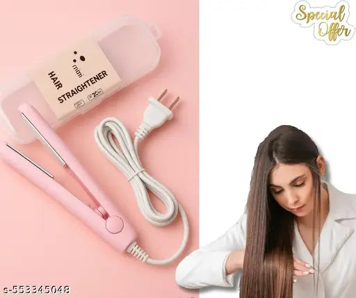 Mini Hair Straightener | Portable Travel Size Hair Straightener & Curler | Ceramic Tourmaline Flat Iron for Quick Styling | A1 Quality Mini Hair Straightening Tool for Women