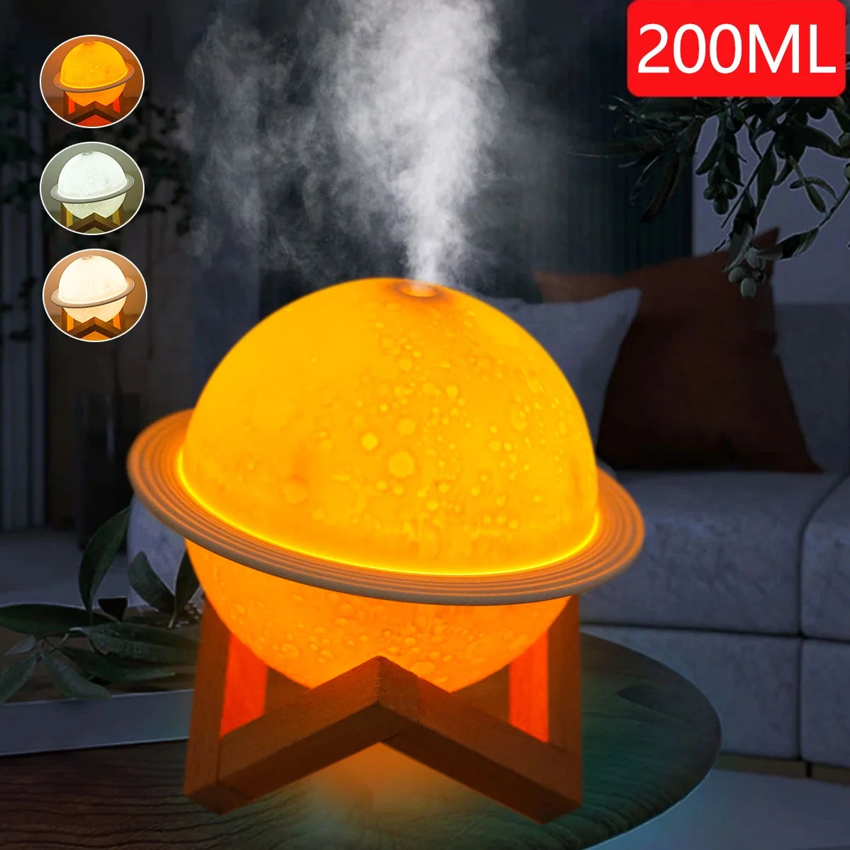 Planet Humidifier Household Aroma Diffuser Night Light 200ml