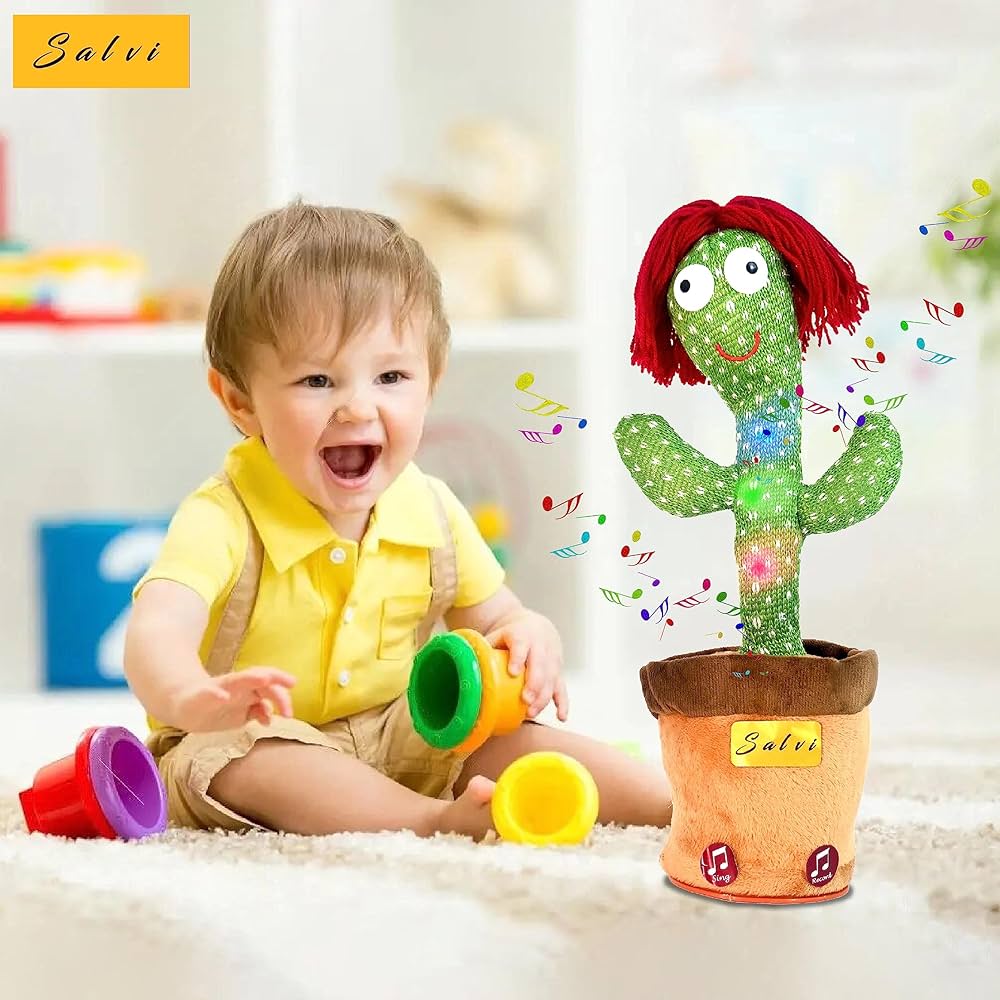 Dancing Cactus Toy | Talking & Recording | Rechargeable with LED Lights | High Quality Fun Toy for Kids