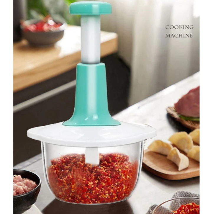 Hand Pat Food Processor 1500ML | Manual Vegetable Chopper, Meat Mincer, Mixer & Blender