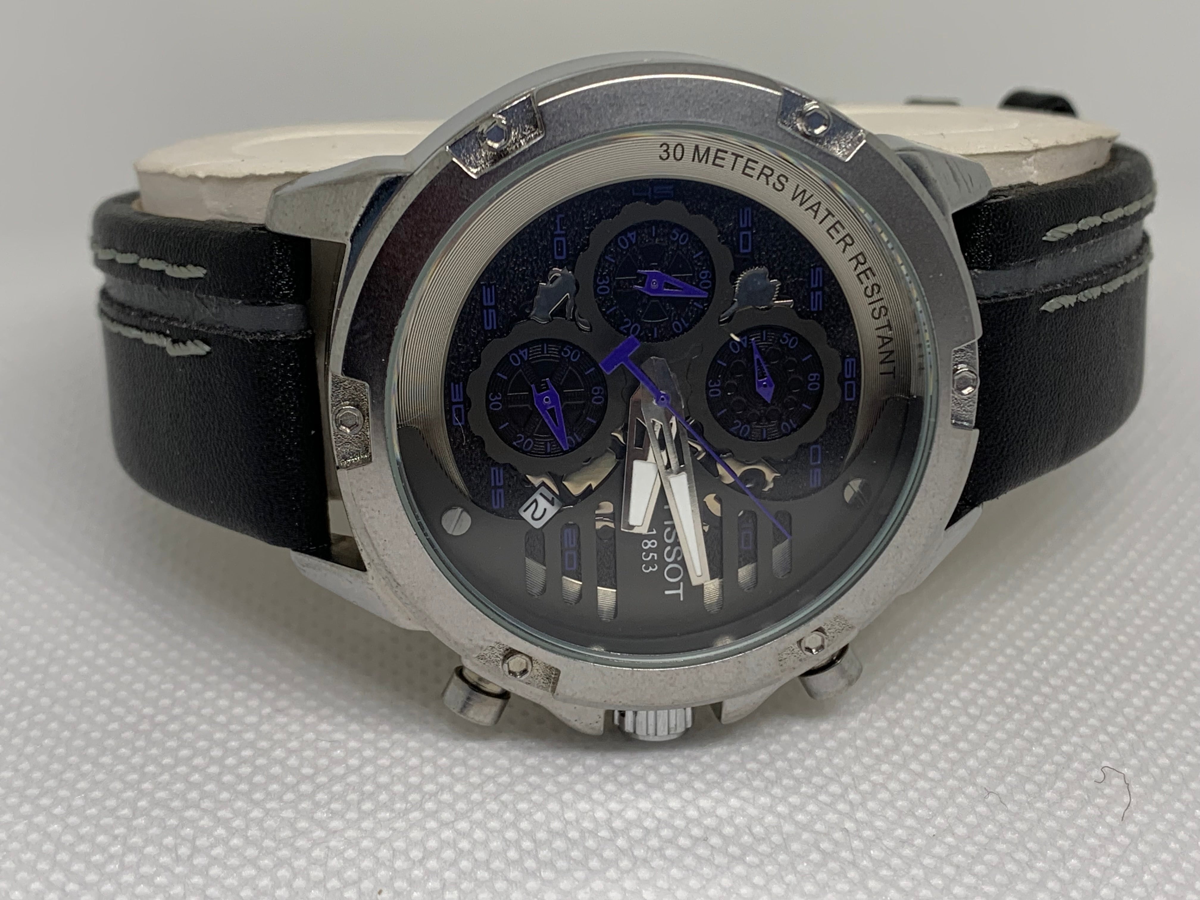 Tissot 1853 Saphire Crystal Stainless Steel Water Resistant Stylish Men's Belt Wrist Watch with Functional Date & Stop Watch