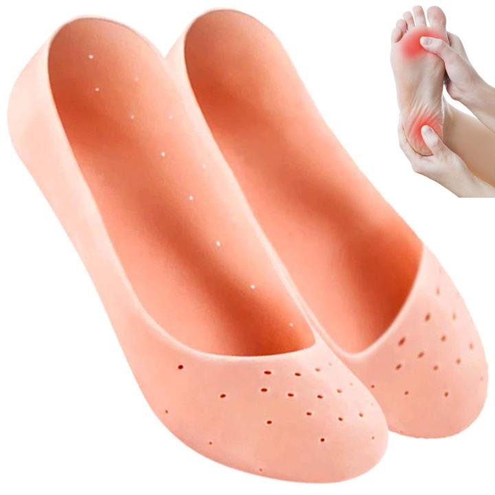 Full Length Silicone Foot Protector Socks – Moisturizing Heel Pad for Heel Pain & Cracked Heels Foot Care