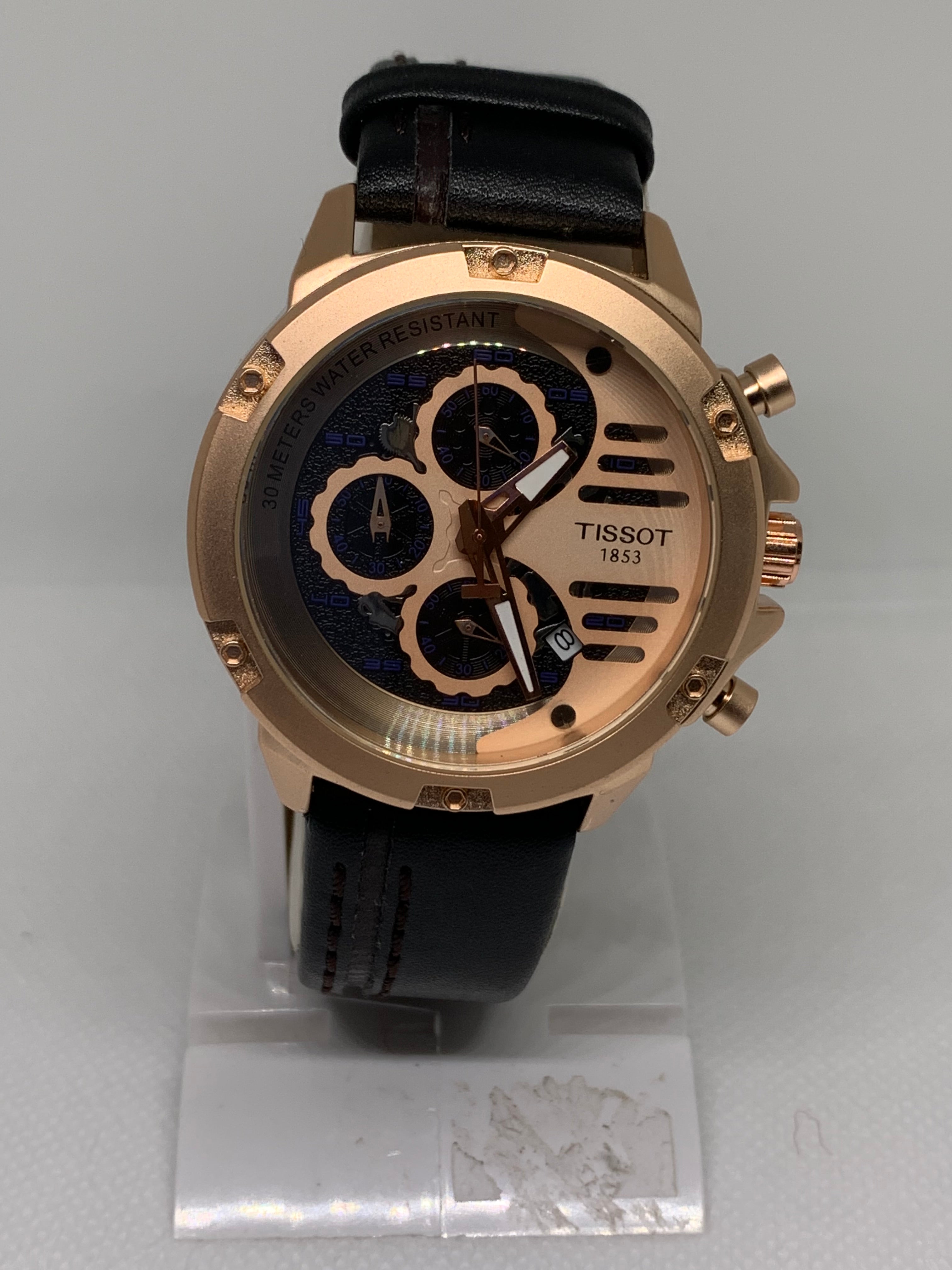 Tissot 1853 Saphire Crystal Stainless Steel Water Resistant Stylish Men's Belt Wrist Watch with Functional Date & Stop Watch