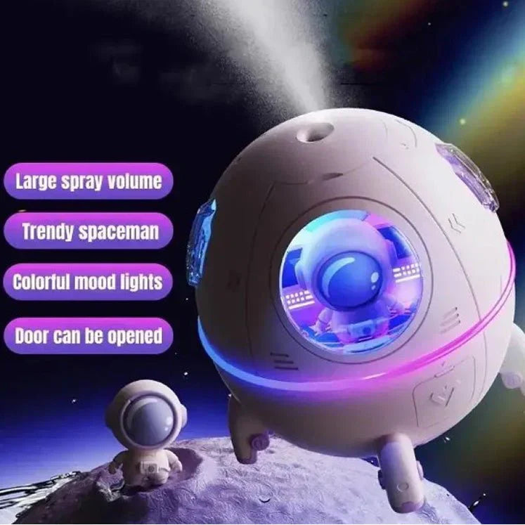 Astronaut Space Capsule Air Humidifier, Ultrasonic Cool Mist Aromatherapy Water Diffuser, Portable Mini Humidifier