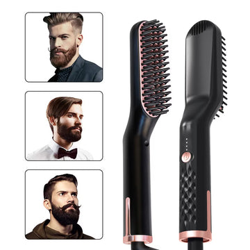 Men’s Ionic Beard Straightener | Electric Hot Comb Hair Styling Tool for Quick Beard & Hair Grooming