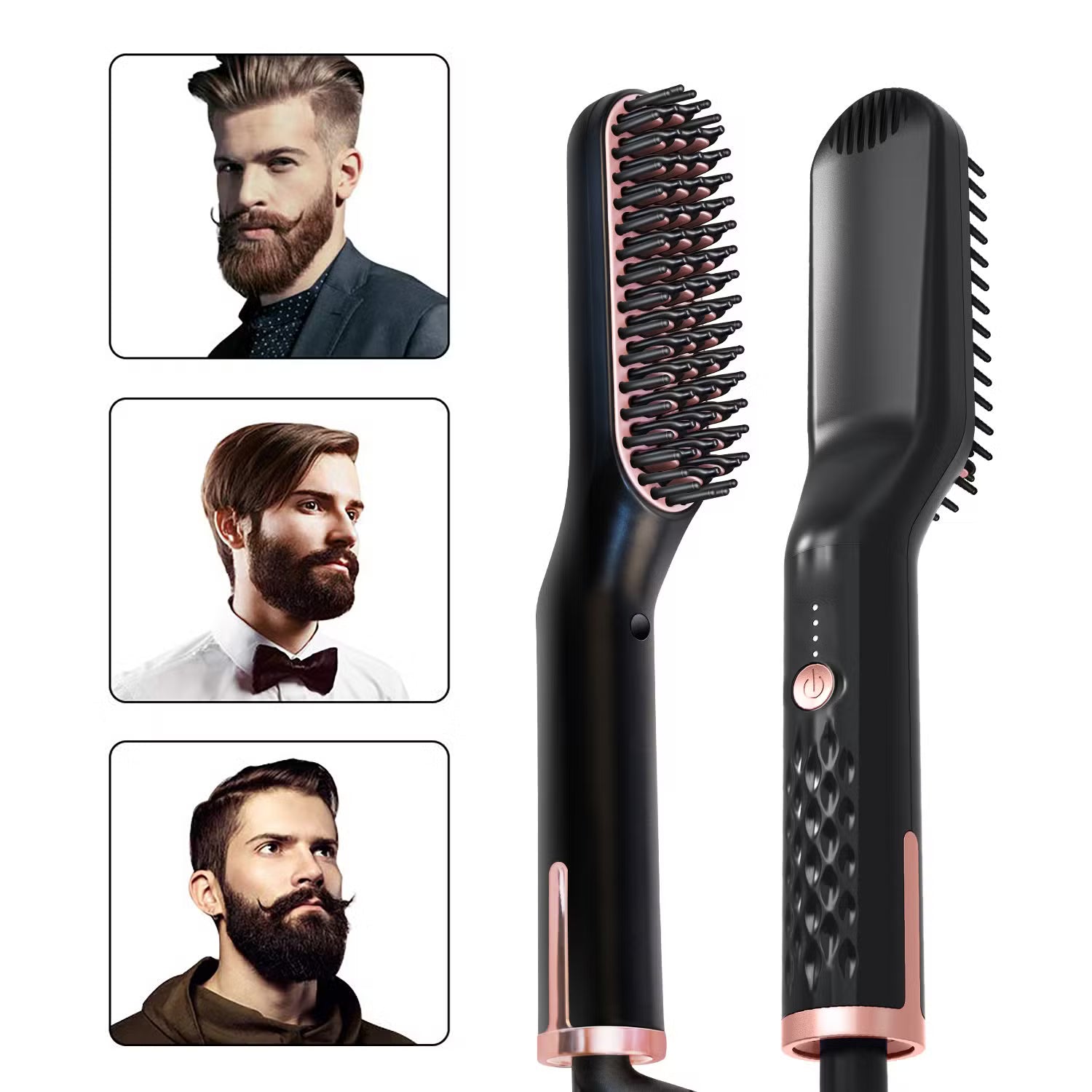 Men’s Ionic Beard Straightener | Electric Hot Comb Hair Styling Tool for Quick Beard & Hair Grooming