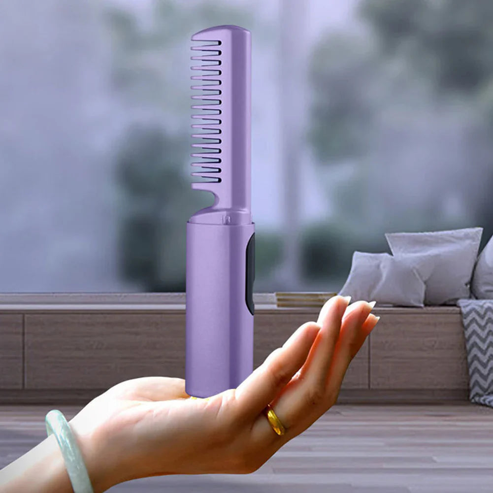 Portable Mini Heat Comb – Cordless Handheld Hair Straightening Comb for Travel & Quick Styling Portable Mini Heat Comb – Cordless Handheld Hair Straightening Comb for Travel & Quick Styling