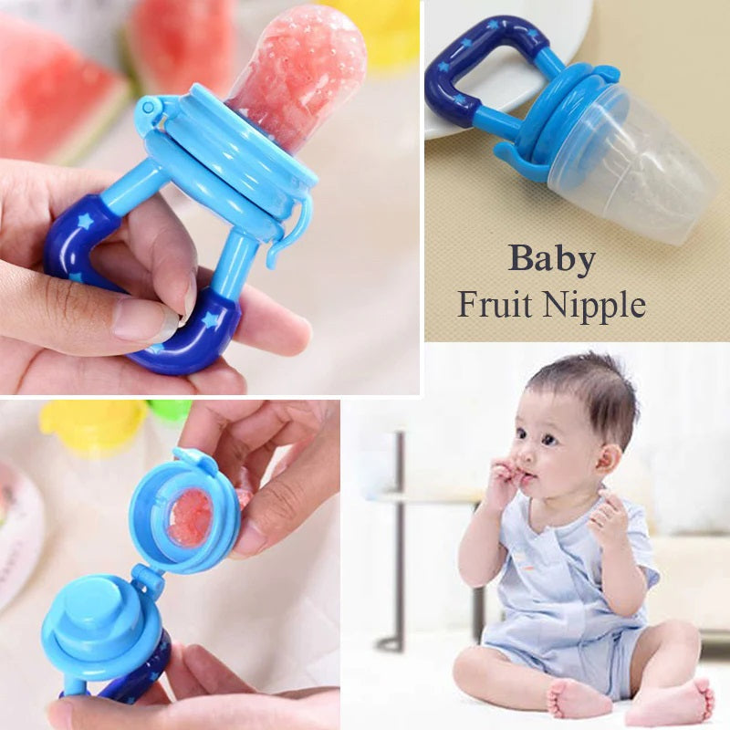 Baby Fruit Feeder Pacifier | Fresh Food Feeder, Infant Teething Toy with Silicone Pouch for Toddlers & Kids