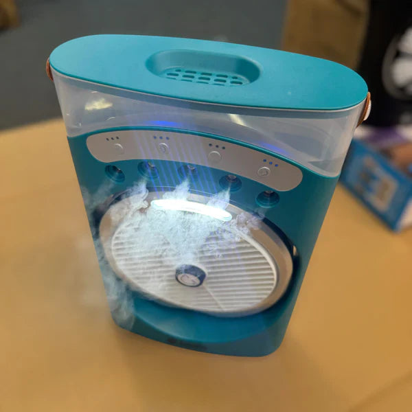 SANOOK 5 in 1 Rechargeable Air Cooling Fan+ 3 Mode LED Light+ RGB light+ Humidifier