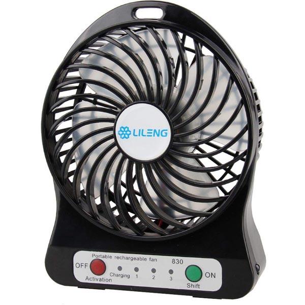 3 Speeds Electric Portable Mini Fan Rechargeable Desktop Fan Battery and USB Charge Cable