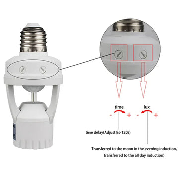 Motion Sensor LED Bulb Holder , Auto On/Off Light Control Sensor