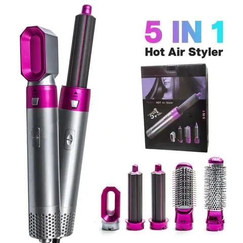 5 in 1 Hair Styler, 2025 New Updated Air Styler with Hot Air Brush, Air Curler, Hair Dryer, Straighteners,Wrapper (Purple Light)