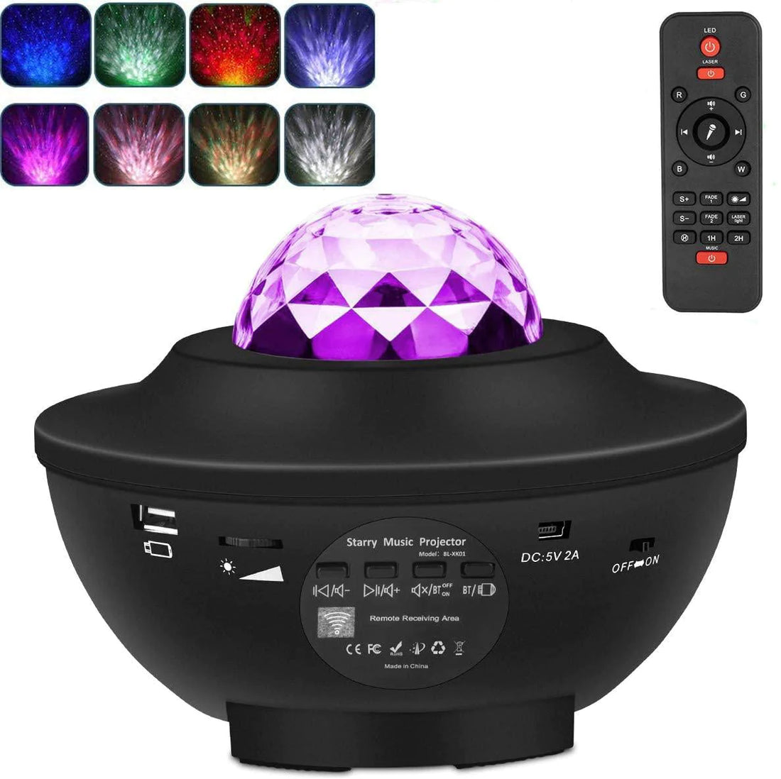 Galaxy Projector Night Light Table Lamp | Bluetooth Speaker, Sound-Activated Star Projector with 21 Lighting Modes