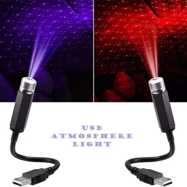 USB Star Light Projector – Disco Night Lamp for Car & Bedroom, Romantic Mood & Atmosphere Light