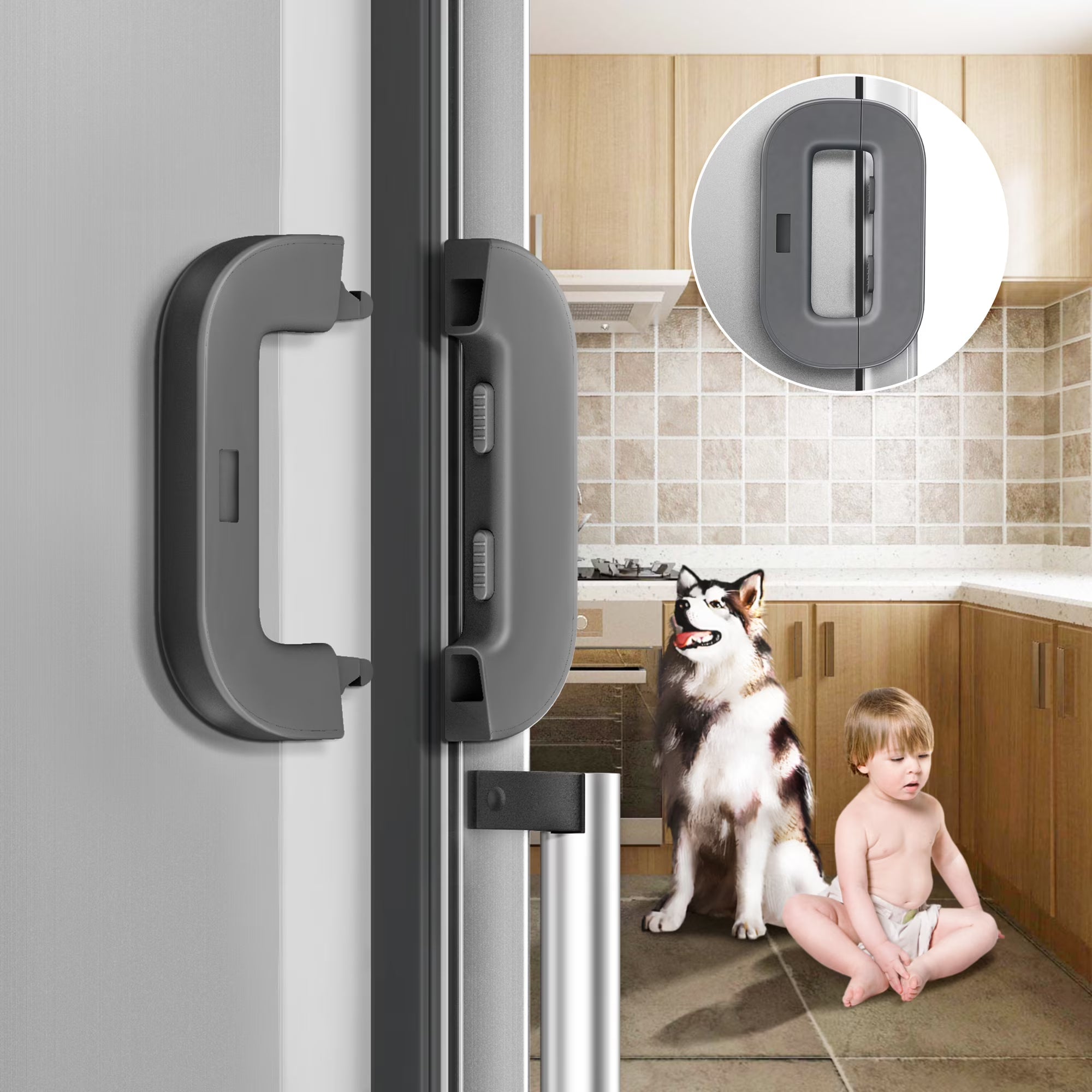 High Quality Refrigerator Door Lock – Child Safety & Baby Proof Fridge Lock – Strong Adhesive Keyless Design