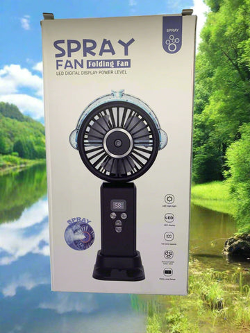 Spray Folding USB Chargeable Fan with LED Power Display