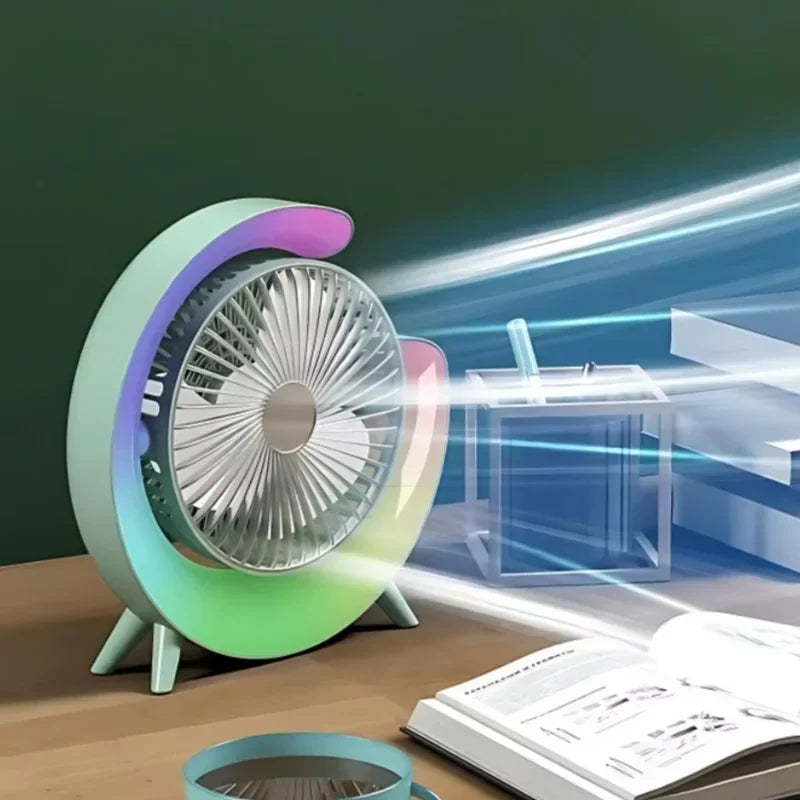 Multi functional Colourful USB Chargeable Google Shape Desktop  Portable Fan