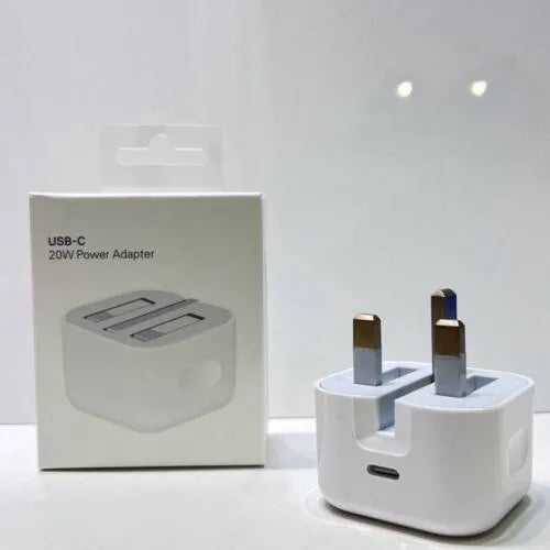 iPhone 20W PD Fast Charger Adapter – 3-Pin Power Adapter for iPhone (Wall Plug Only)