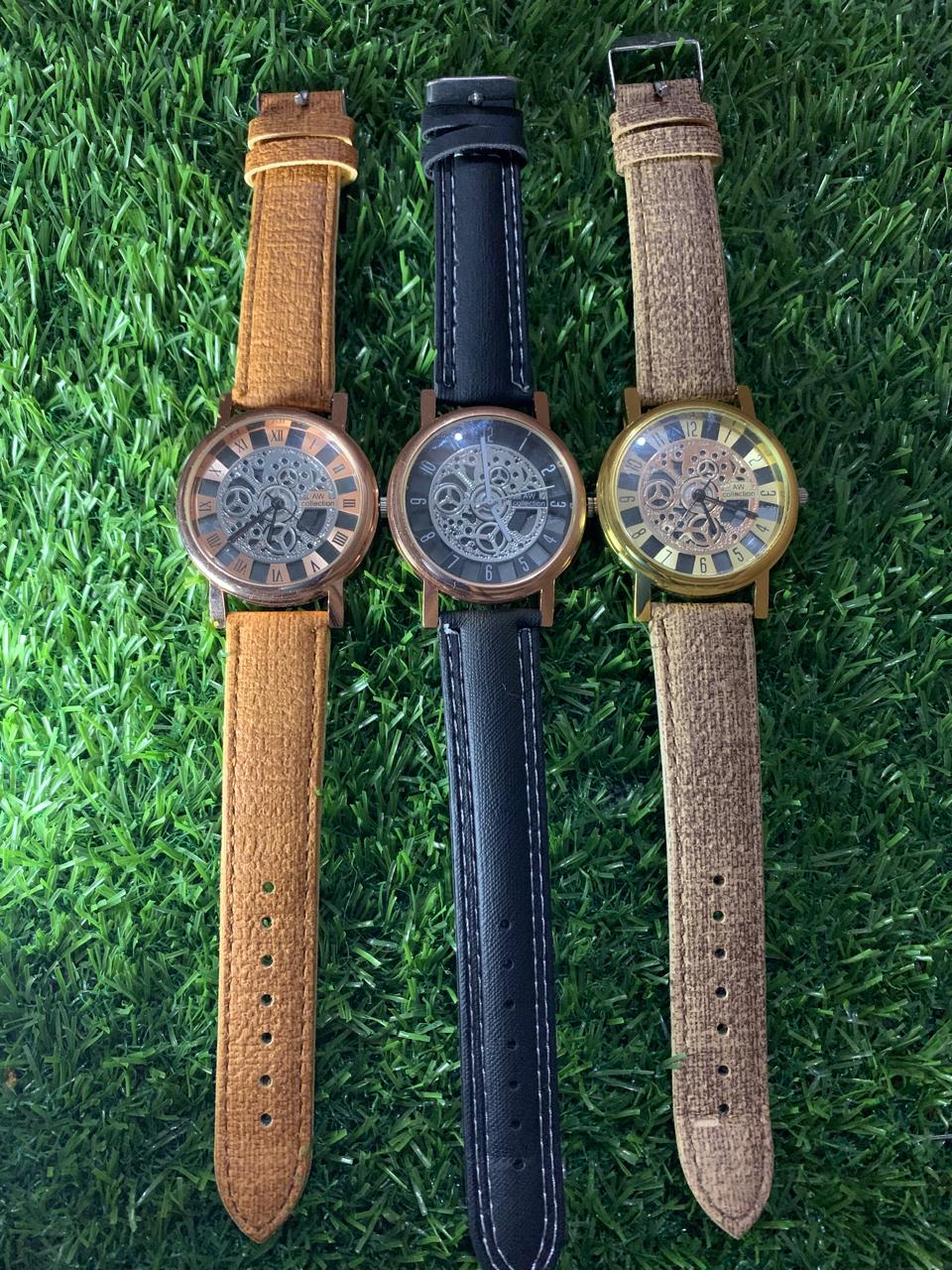 AW Collection Round Transparent Wrist Watch for Men