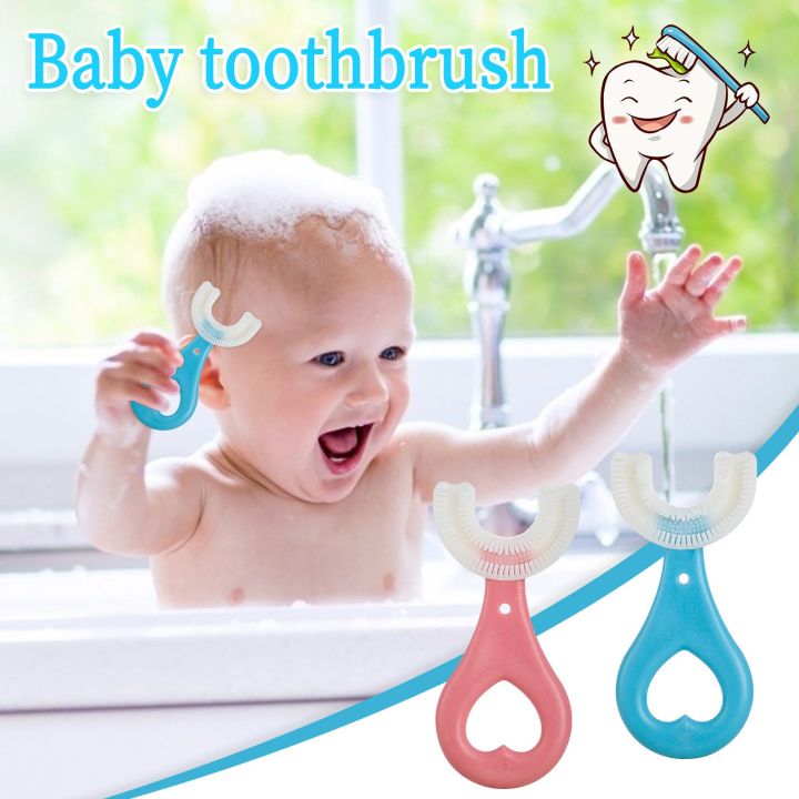 Kids U-Shaped Toothbrush – Soft Silicone 360° Oral Cleaning Brush for Toddlers Age 2–6